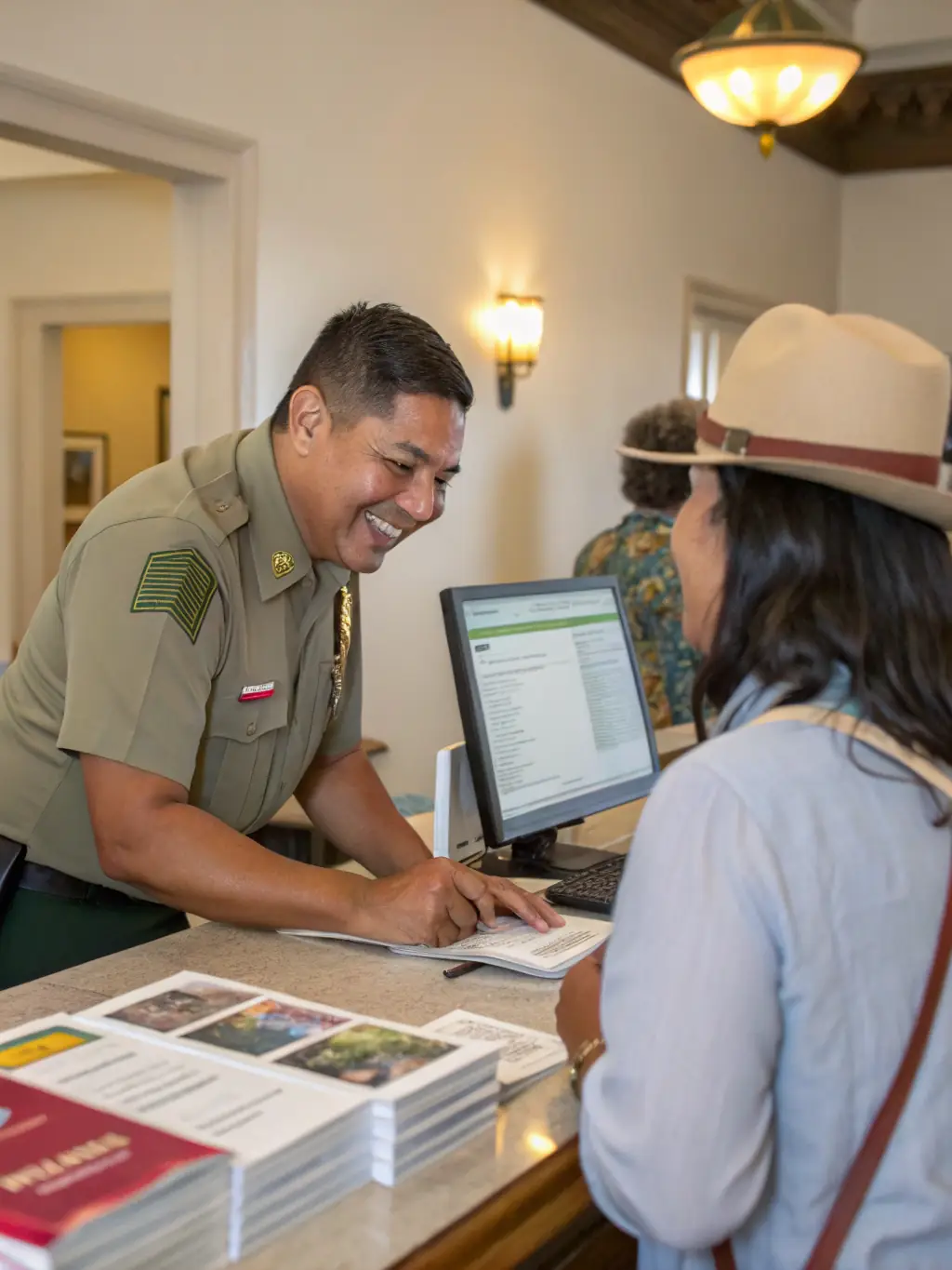 A person successfully navigating German bureaucracy with a smile, representing visa appointment assistance for Opportunity Card holders.