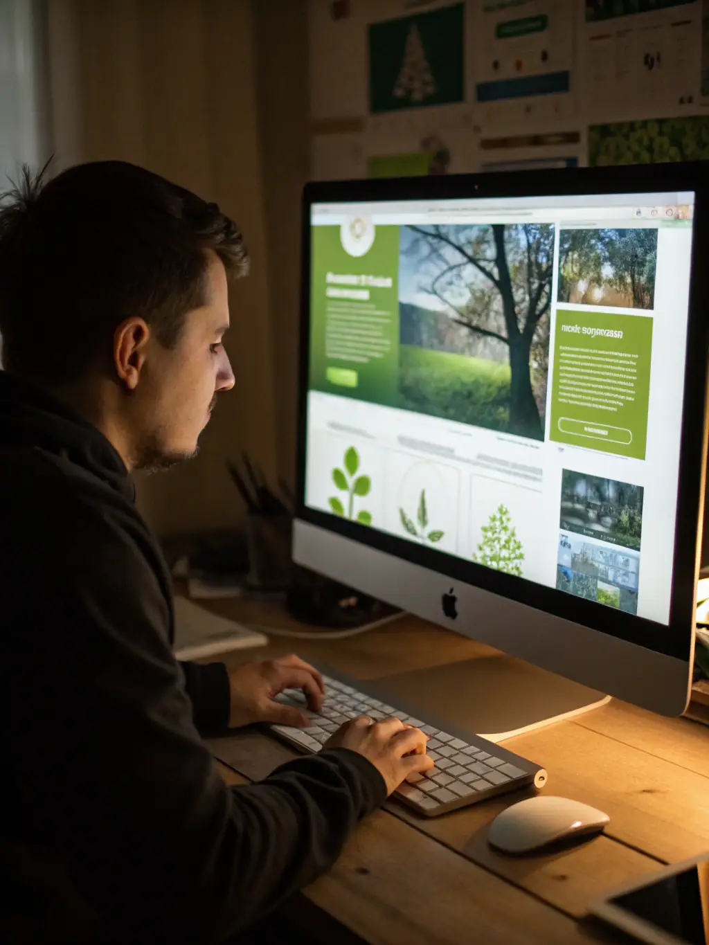 A video editor working on a project with a focus on environmental themes, highlighting Zero-Carbon's media production efforts.